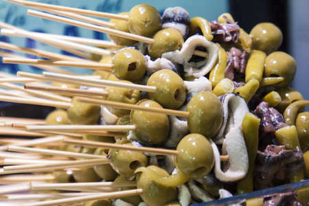 Image of Tapas at San Miguel Market at madrid Spainの写真素材