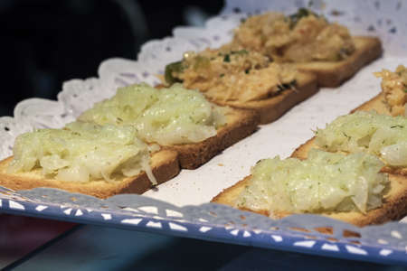 Tapas at San Miguel Market, Madrid, Spainの写真素材