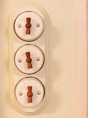  Three Vintage electric switches. の写真素材