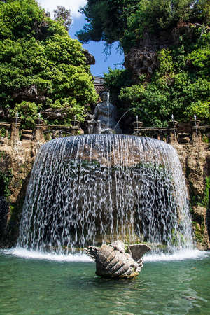 Fountains in Villa d'Este gardens. Tivoli, Italy.の写真素材
