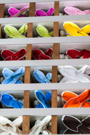 Esparto  slippers on a shopの写真素材