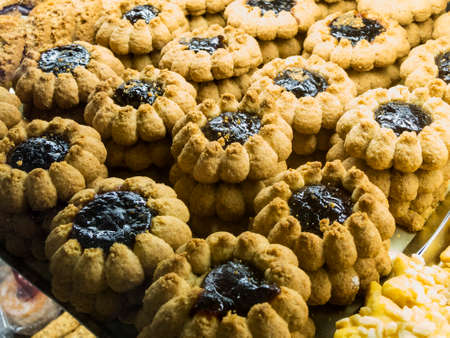 Mixed cookies at bakery shopの写真素材