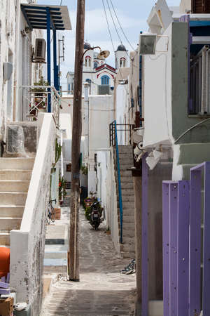 Island of Paros with the village of Naoussaの写真素材