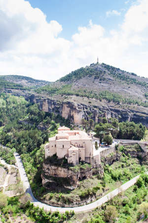 Historic Walled Town of Cuenca - Spain. This view shows The old Saint Paul convent perched on the cliffsideの写真素材