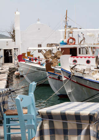 Island of Paros with the village of Naoussaの写真素材