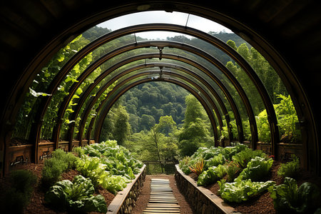 greenhouse for growing vegetables and herbs,view insideの素材