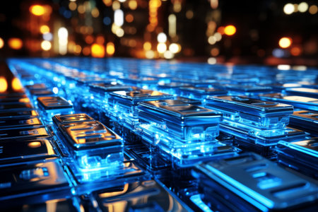 Abstract geometric lines background, technological lines background and light effectsの素材