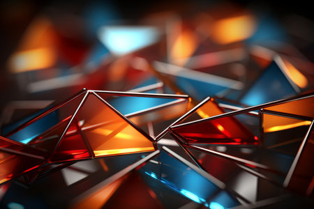 Abstract geometric lines background, technological lines background and light effectsの素材