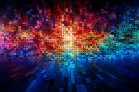 Abstract colorful pixelated background representing technology in the digital world with copyspace for textの素材