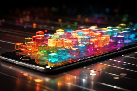 social networking services, streaming videos. The image signifies the intersection of digital content, community, and innovationの素材