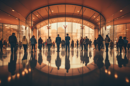 silhouette of everyone life, The long adventure or journey way leading to the big clock, Time conceptの素材