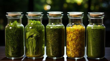 Herbal and floral tincture in glass bottle for natural remedies and aromatherapyの素材