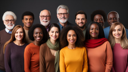 A lot of happy people, Portraits of group headshots in collage mosaic collection. Many smiling multicultural faces looking at cameraの素材