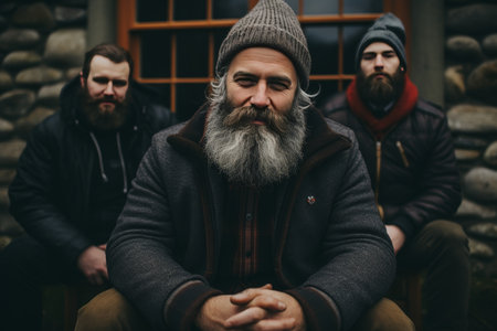 industrial fishing at sea. Fishermen on a large fishing boat, lifting gear with sea fishの素材