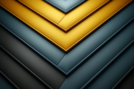A turquoise and yellow geometric 3D tech background is a bold and futuristic design that is sure to turn headsの素材