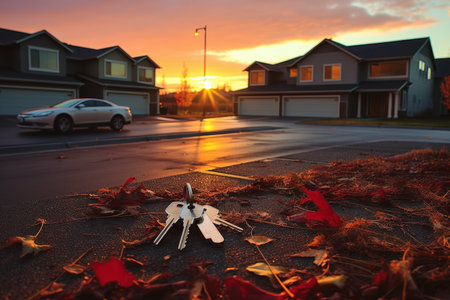 Handing over the keys to the house to the new ownerの素材