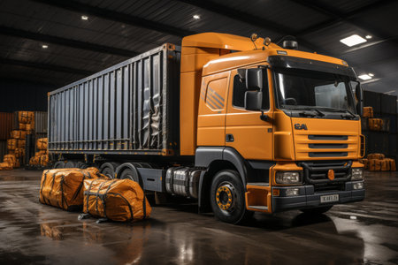 the concept of a logistics company with all types of delivery,by plane,car,shipの素材