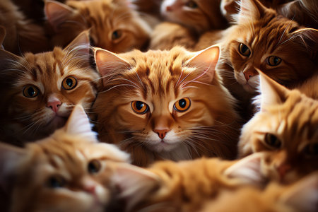 background of many faces of cute domestic animals. Dogs, catsの素材