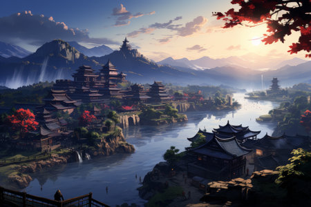 a fantastical planet with vibrant swirling clouds and a diverse array of colorful landscapes, where the sky is a canvas of breathtaking huesの素材