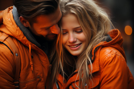 a college graduation ceremony, as a graduate embraces their proud parents with tears of joy in their eyesの素材