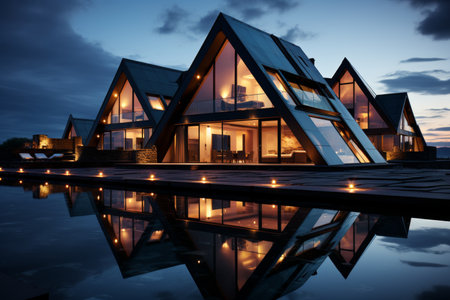 a futuristic industrial complex with advanced technology and sleek architectureの素材