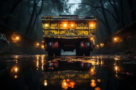 an open dumpster, commonly used for discarding waste, in a way that reflects its role in urban environments.の素材