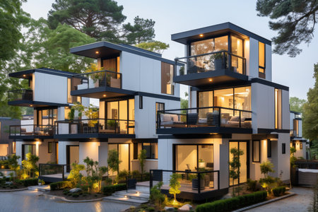 a futuristic industrial complex with advanced technology and sleek architectureの素材