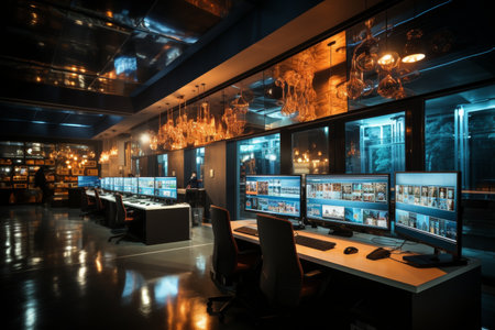 Cyber Security system in the computer server room, security and technology conceptの素材