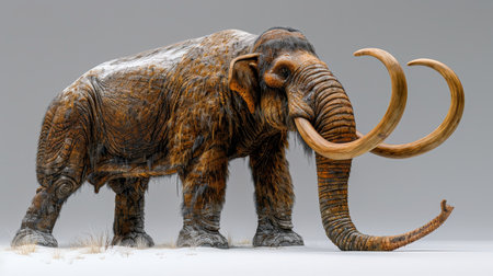 Default mammoth illustration on plain white backdrop concept apology from text based aiの素材