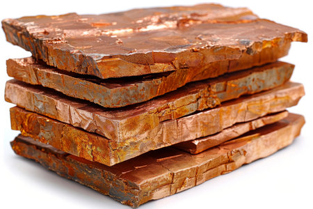 Isolated copper element on clean white background for scientific and educational useの素材