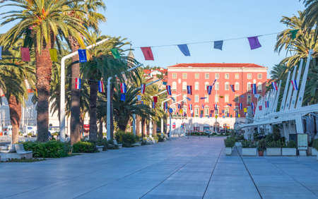 Riviera also called "riva" of split seaside empty during coronavirus outbreak pandemicのeditorial素材