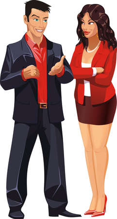 Man and woman are talking businessのイラスト素材