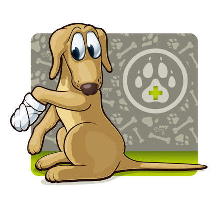 Dog at the doctor s  Cute illustration of first veterinary assistance dog のイラスト素材