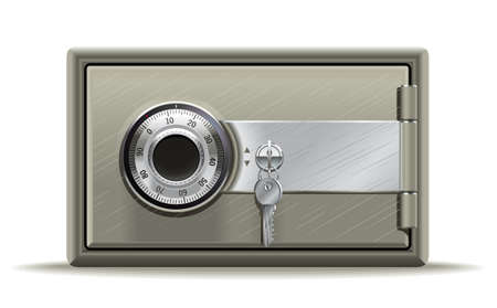 Realistic illustration of a safe or safety deposit box in the key codeのイラスト素材