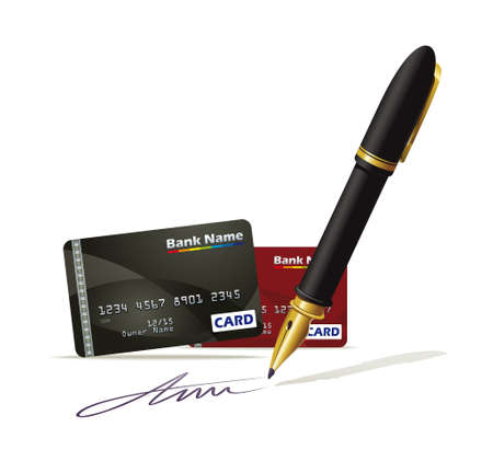 Illustration documenting plastic credit cardsのイラスト素材