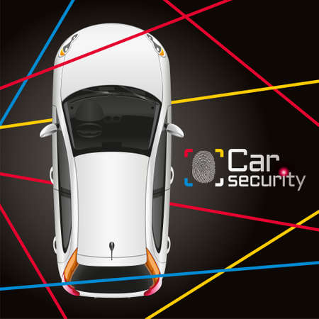 Protection of the car a modern security systemのイラスト素材