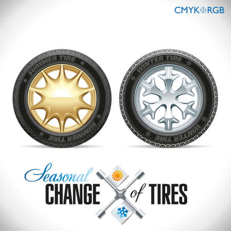 Wheels and tires for a given seasonのイラスト素材
