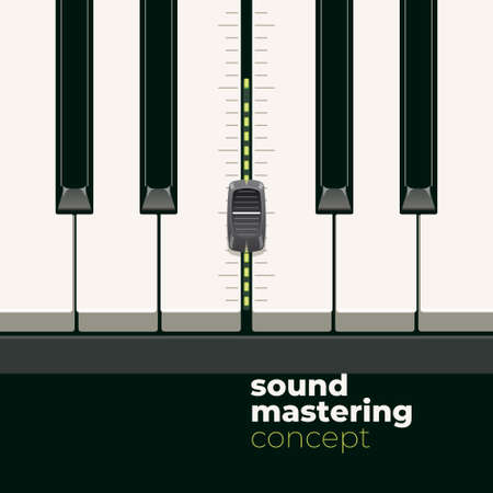 Conceptual illustration for a recording studio. Sound mixing, processing, mastering.のイラスト素材
