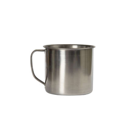metal mug isolated on a white background, no shadow.の写真素材