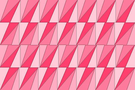 Abstract triangle geometric seamless polygon background, vector illustration in pink and red colors