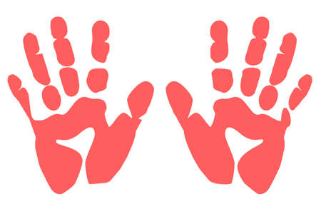 Hands print on a white background vector illustration.のイラスト素材