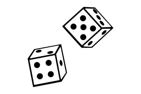illustration of two dice on a white background.のイラスト素材