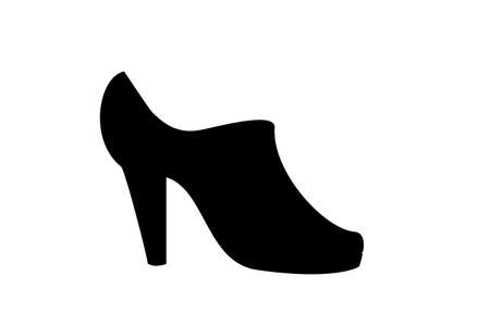 silhouette of women's shoes on a white background.のイラスト素材