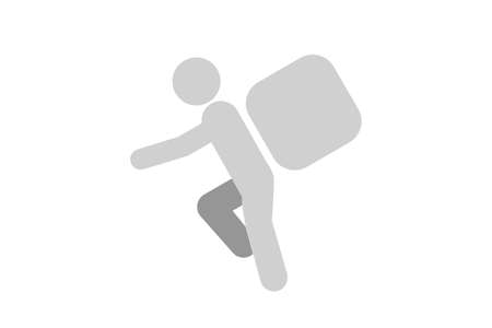 courier delivering food icon on a white background.のイラスト素材
