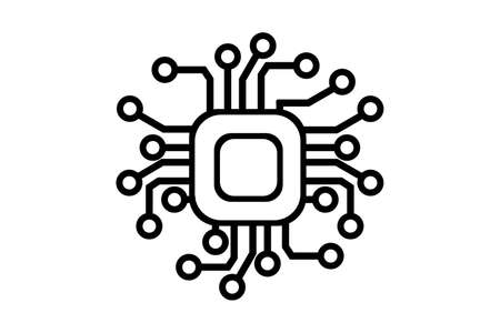 processor or cpu icon template isolated on white backgroundのイラスト素材