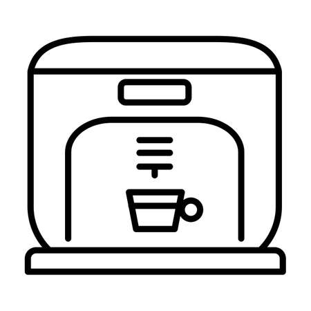 Coffee machine line icon illustration on white backgroundのイラスト素材