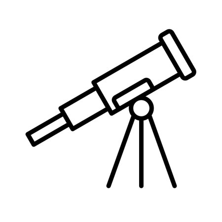 telescope icon vector lines illustration for education.