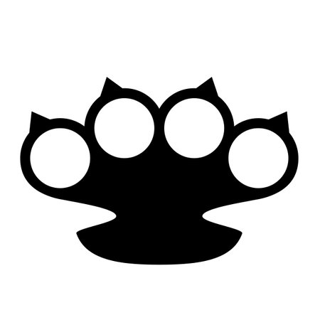 Brass Knuckles monochrome icon isolated on white background.のイラスト素材