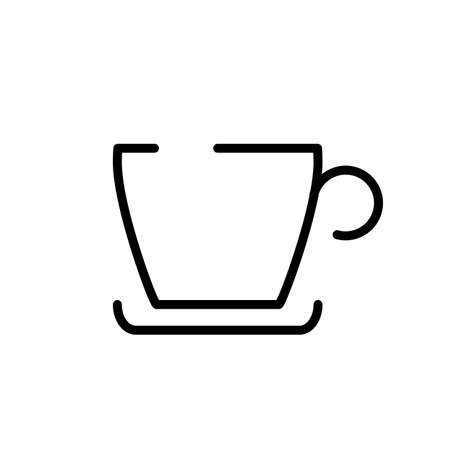 coffee cup or tea mug icon symbol line illustration on a white background.のイラスト素材