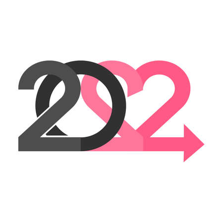 2022 word shaped in form of heart and arrow.のイラスト素材